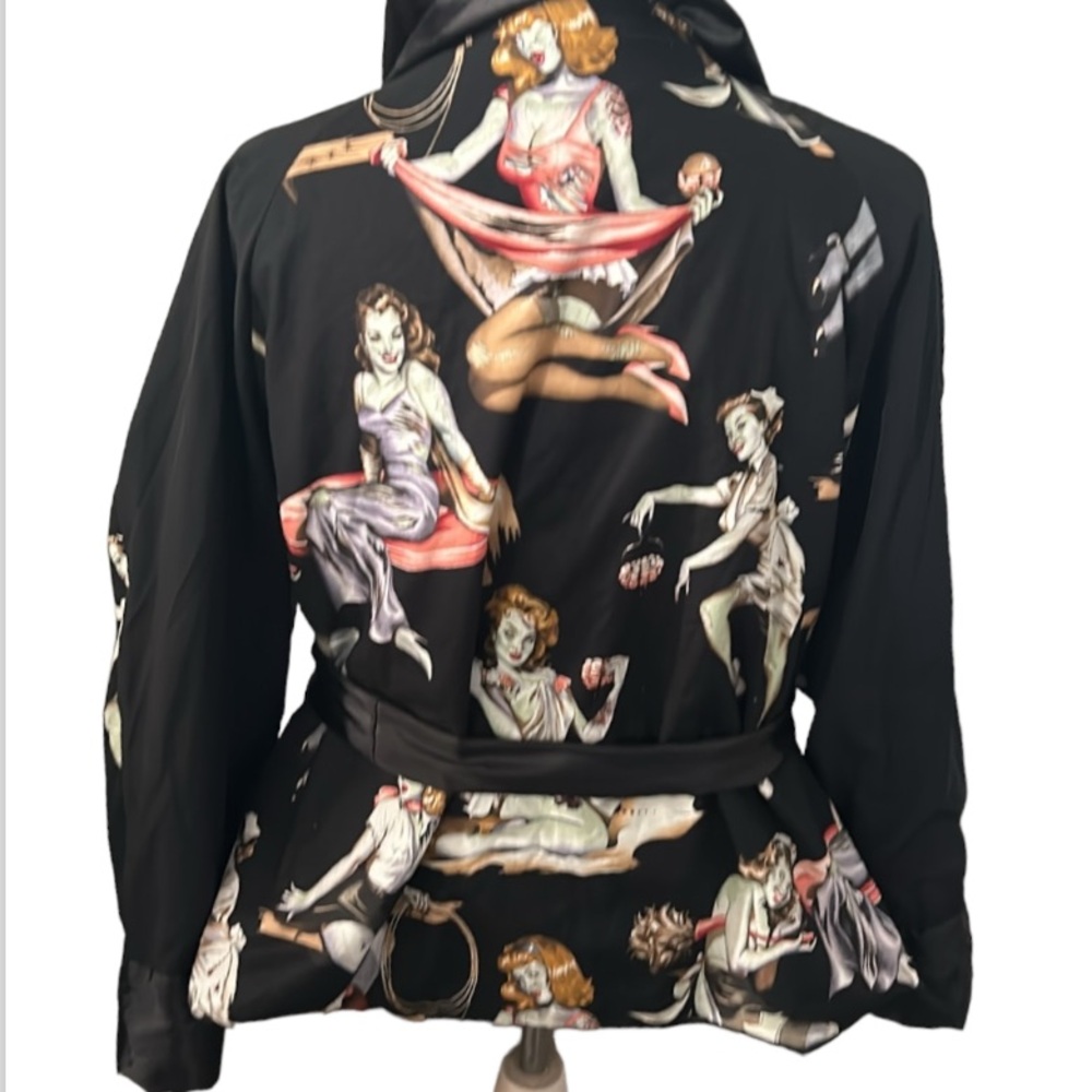 VTG Alexander Henry Zombie Pin Up Smoking Jacket-unisex